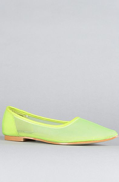 Cheap Monday Point Net Shoe in Neon Green