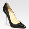 Christian Louboutin Leather Point Toe Pumps in Black - Lyst