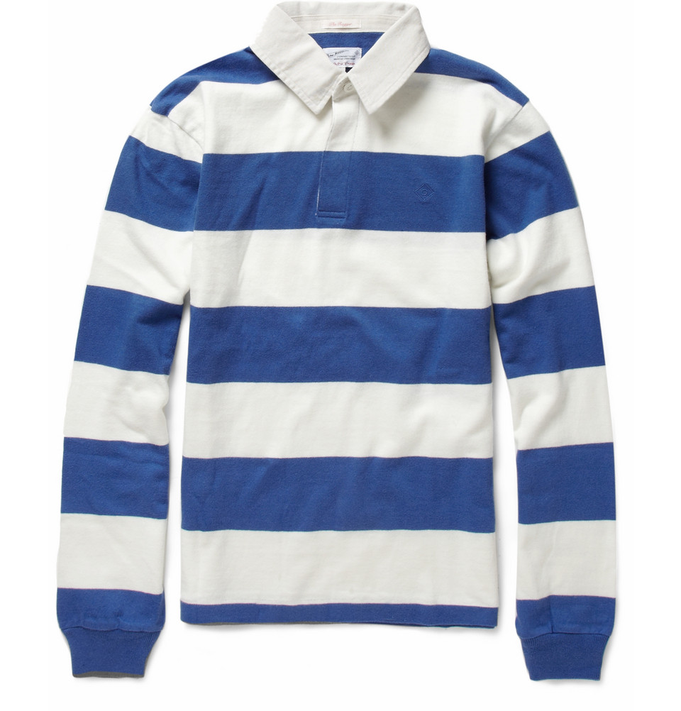 Gant Rugger Striped Cotton Rugby Shirt in Blue for Men Lyst