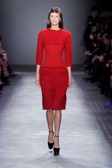 Giambattista Valli Fall 2012 Cinched-Waist Textured Wool Dress - Lyst
