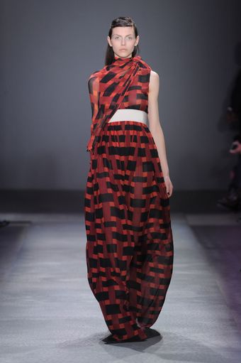 Giambattista Valli Fall 2012 Weave Print Bubble-Hem Evening Gown  - Lyst