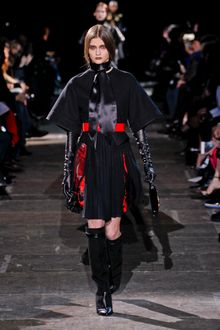 Givenchy Fall 2012 Black Belted Peplum Panelled & Pleated Skirt - Lyst