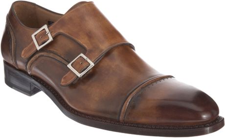 double monk brown shoes
