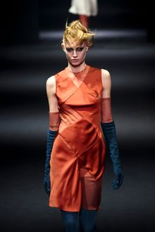 John Galliano Fall 2012 Two Toned Long Gloved In Suede - Lyst