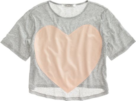 Laugh Cry Repeat  Heart Tee in Gray (grey nude) - Lyst