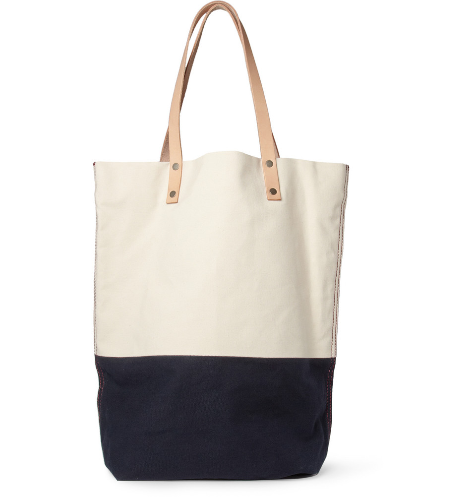 Levi's Two-tone Canvas and Leather Tote Bag in White for Men Levi's Two-tone Canvas and Leather Tote Bag in White for Men