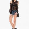 Nasty Gal Cutout Lace Blouse  Black in Black - Lyst