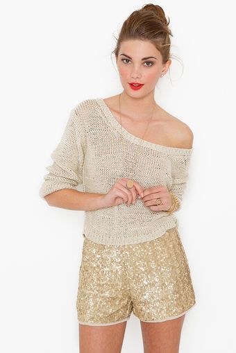 Nasty Gal Gold Dust Sequin Shorts - Lyst