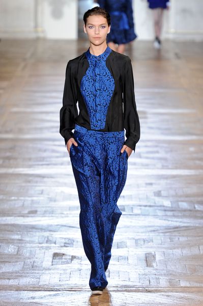 Stella Mccartney Fall 2012 Baggy Pants With Botanical Embroideries in Blue - Lyst