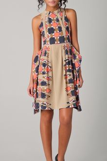 Tibi Geneva Print Draped Dress - Lyst