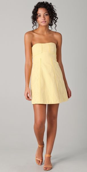 Tibi Jacquard Strapless Dress - Lyst