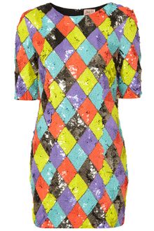 Topshop Harlequin Sequin Dress By Dress Up - Lyst
