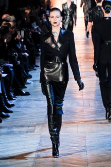 Yves Saint Laurent Fall 2012 Black Knee Length Leather Boots - Lyst