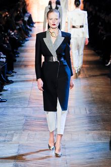 Yves Saint Laurent Fall 2012 Textured Wool Lapel Coat  - Lyst