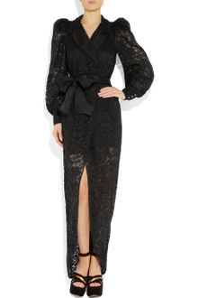 Alessandra Rich Puff-Sleeve Lace Gown - Lyst