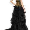 Alexander Mcqueen Embroidered SilkFaille and Organza Gown in Gold (black) - Lyst