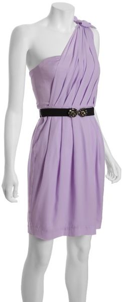 Bcbgmaxazria Lavender Mist Chiffon One Shoulder Dress in Purple - Lyst