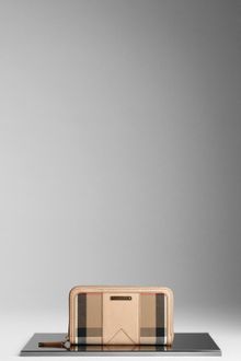 Burberry Check Ziparound Wallet - Lyst