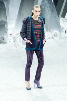 Chanel Fall 2012 Purple Textured Pants - Lyst