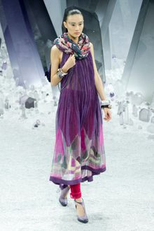 Chanel Fall 2012 Textured Lace Layered Slim Pants  - Lyst