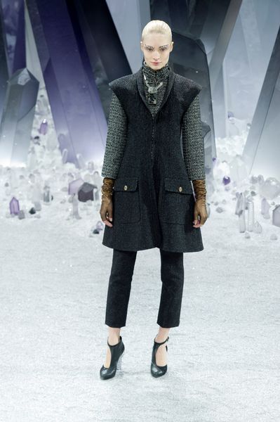 Chanel Fall 2012 HighCollar Formal Jacket in Grey Metallic in Gray - Lyst