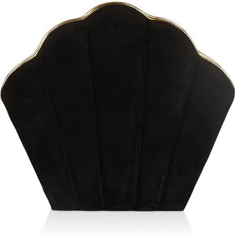 Charlotte Olympia Suede Shell Clutch - Lyst