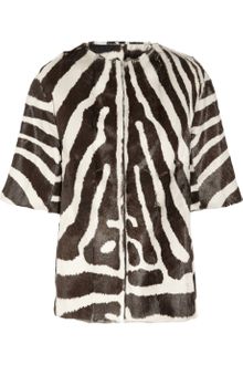 Giambattista Valli Reversible Zebra-Print Goat Hair Coat - Lyst