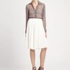 L'agence Long Sleeve Printed Silk Blouse in Brown (red) - Lyst