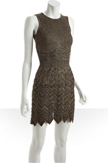 M Missoni Gold Metallic Wave Stripe Knit Tank Dress - Lyst