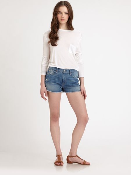 7 For All Mankind Vintage Cutoff Shorts in Blue (black) - Lyst