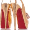 Christian Louboutin Metal Nodo 150 Watersnake Slingbacks in Brown (gold) - Lyst