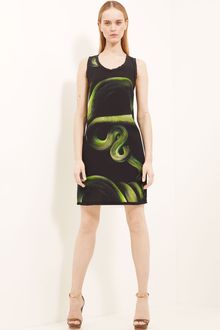 Lanvin Snake Print Crepe Shift Dress - Lyst