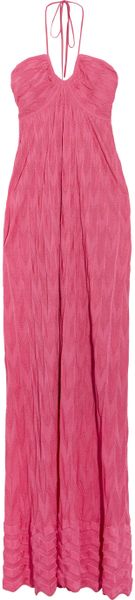 M Missoni CrochetKnit CottonBlend Maxi Dress in Pink - Lyst
