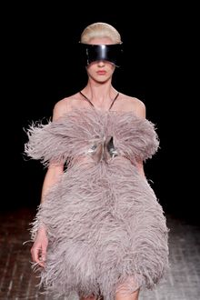 Alexander McQueen Fall 2012 Ostrich Feather Adorned Dress - Lyst