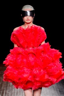 Alexander McQueen Fall 2012 Deep Pink Multilayer Organza Dress - Lyst