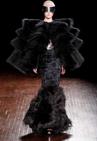 Alexander Mcqueen Fall 2012 Ostrich Feather Hem Mermaid Gown in Black - Lyst