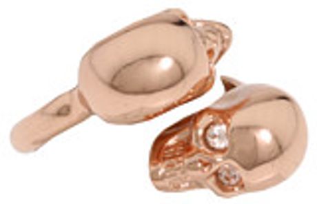 Alexander Mcqueen Twin Skull Ring in Silver (s) - Lyst