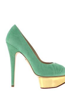 Charlotte Olympia Suede Daryl Pumps - Lyst