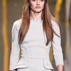 Elie Saab Fall 2012 3/4 Sleeve Peplum Pencil Dress in Beige (natural) - Lyst