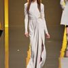 Elie Saab Fall 2012 DrapeFront Split Hem Evening Gown  in Beige (natural) - Lyst