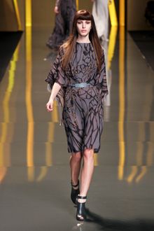 Elie Saab Fall 2012 Bronze Tree Branch Print Cape Dress - Lyst