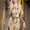 Elie Saab Fall 2012 Sheer Paillette Detail Evening Gown  in Gold - Lyst