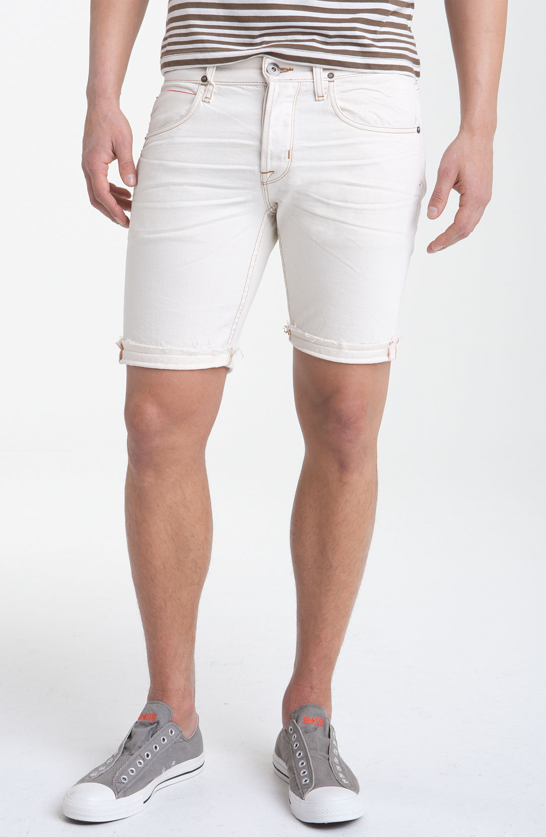 Hudson Cutoff Denim Shorts in White for Men (ecru) Lyst