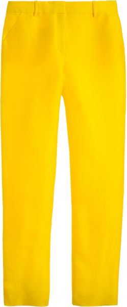 J.crew Highwaisted Pant in Silkwool in Yellow (bright sun) - Lyst