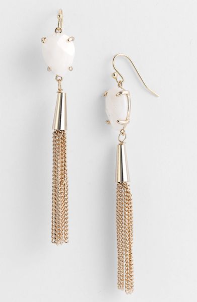 Kendra Scott Laurel Tassel Drop Earrings in White (white mother of pearl) - Lyst