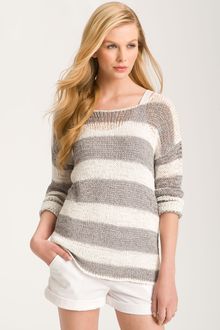 Kensie Open Stitch Stripe Sweater - Lyst