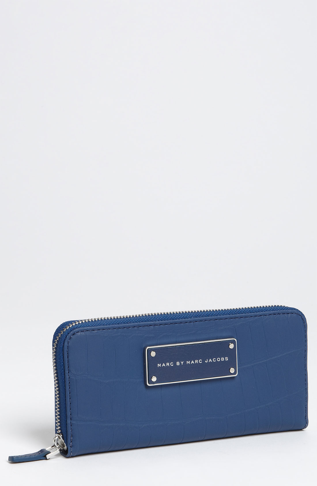 Marc By Marc Jacobs Take Me Croc Embossed Zip Around Wallet in Blue