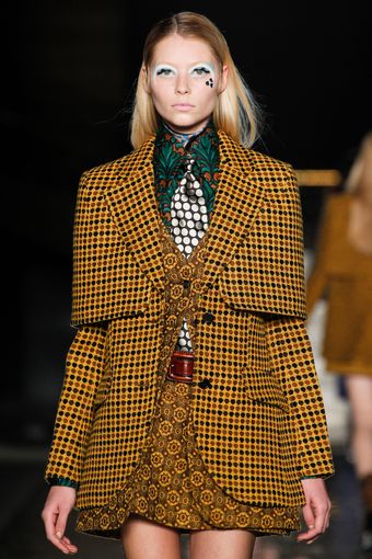 Miu Miu Fall 2012 Blue and Orange Printed Ascot - Lyst
