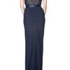 Reem Acra Lace Back Gown in Blue (navy) - Lyst