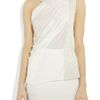 Rick Owens Draped Jersey, Chiffon and Leather Top in White - Lyst